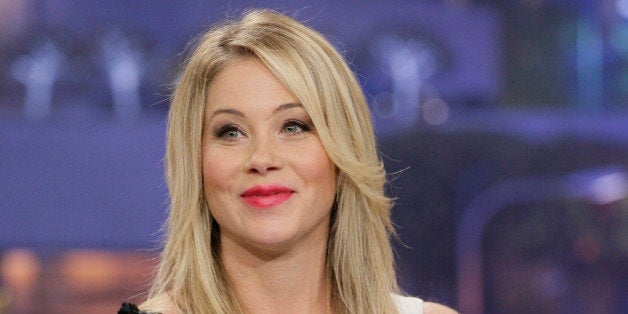 THE TONIGHT SHOW WITH JAY LENO -- Episode 4585 -- Pictured: Actress Christina Applegate during an interview on December 18, 2013 -- (Photo by: Stacie McChesney/NBC/NBCU Photo Bank via Getty Images)