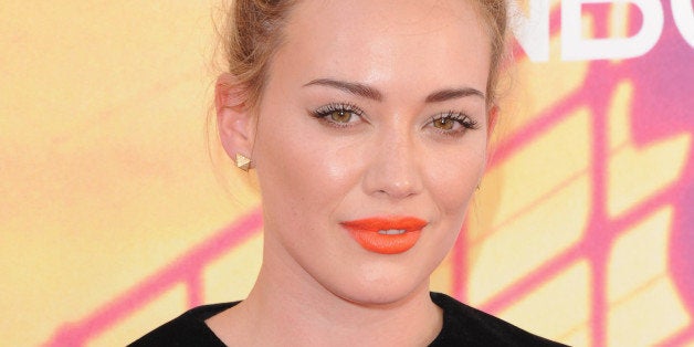 LOS ANGELES, CA - MAY 01: Actress Hilary Duff arrives at the 2014 iHeartRadio Music Awards at The Shrine Auditorium on May 1