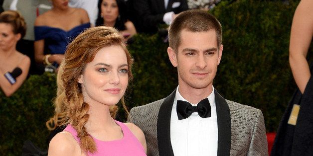 NEW YORK, NY - MAY 05: Actors Emma Stone and Andrew Garfield attends the 'Charles James: Beyond Fashion' Costume Institute Gala at the Metropolitan Museum of Art on May 5, 2014 in New York City. (Photo by Dimitrios Kambouris/Getty Images)