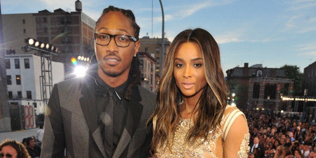 NEW YORK, NY - AUGUST 25: Future and Ciara (Detail: Givenchy Couture dress) attend the 2013 MTV Video Music Awards at the Barclays Center on August 25, 2013 in the Brooklyn borough of New York City. (Photo by Kevin Mazur/WireImage for MTV)