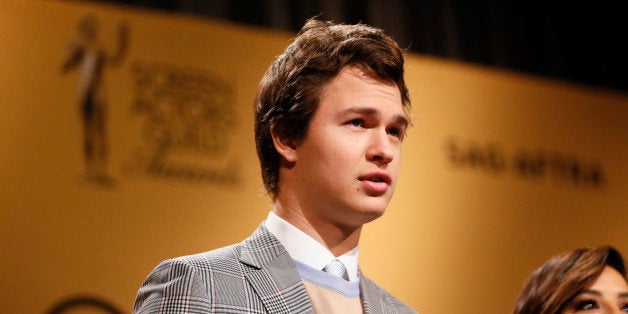 Actor Ansel Elgort announces nominations for the 21st Annual Screen Actors Guild Awards, Wednesday, Dec. 10, 2014, in West Hollywood, Calif. The SAG awards will be presented Sunday, January 25, 2015. (Photo by Danny Moloshok/Invision/AP)