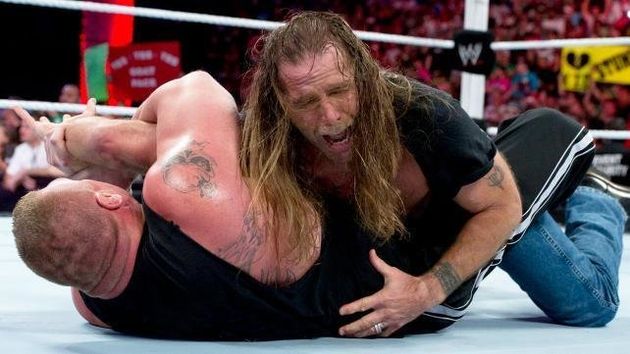 Wwe Raw Recap Brock Lesnar Breaks Shawn Michaels Arm Huffpost - shawn michaels theme song roblox