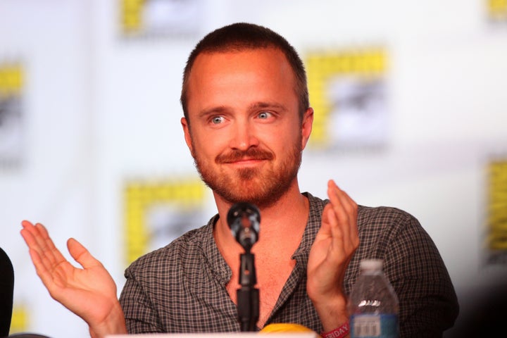 Description Aaron Paul speaking at the 2012 San Diego Comic-Con International in San Diego, California. Please attribute to G