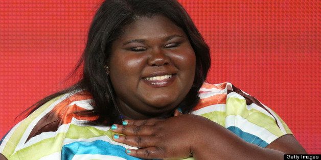 PASADENA, CA - JANUARY 12: Actress Gabourey Sidibe of 'THE BIG C: hereafter' speaks onstage during the Showtime portion of the 2013 Winter TCA Tour at Langham Hotel on January 12, 2013 in Pasadena, California. (Photo by Frederick M. Brown/Getty Images)