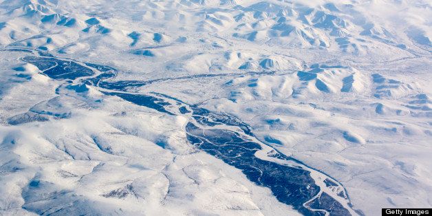 Photo taken on a plane flying over northeast Siberia.