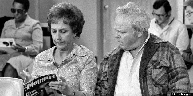 LOS ANGELES - SEPTEMBER 10: All In The Family. Episode: 'Archie's Operation, Part II'. Featuring Jean Stapleton (as Edith Bunker) and Carroll O'Connor (as Archie Bunker). Negative dated September 10, 1976. (Photo by CBS via Getty Images) 