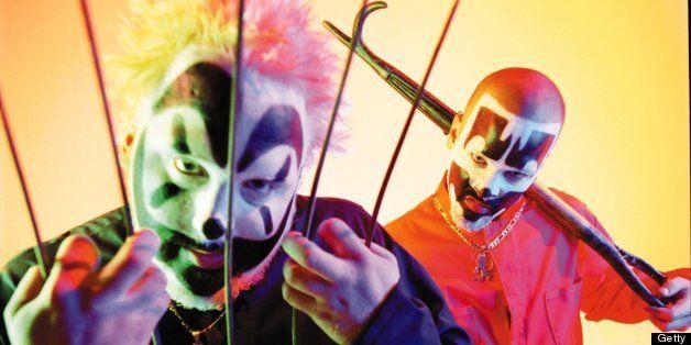 UNITED STATES - JULY 15: Photo of INSANE CLOWN POSSE; Posed studio group portrait, make up (Photo by Steven Dewall/Redferns)