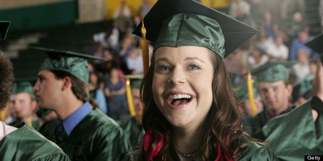 UNSPECIFIED - MAY 22: Medium shot at graduation ceremony of Tina Majorino as Mac wearing cap and gown. (Photo by Scott Humbert/Warner Bros./Getty Images)