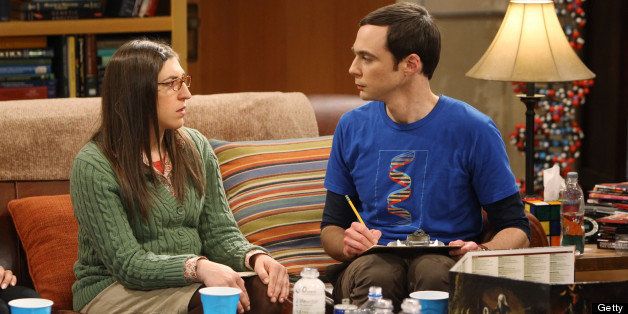 LOS ANGELES - APRIL 9: 'The Love Spell Potential' -- When the girls' trip to Vegas falls through, the guys invite them to play Dungeons & Dragons, causing Sheldon and Amy's relationship to take an unexpected turn, on THE BIG BANG THEORY, Thursday, May 9 (8:00 - 8:31 PM, ET/PT) on the CBS Television Network. Pictured left to right: Mayim Bialik and Jim Parsons (Photo by Monty Brinton/CBS via Getty Images) 