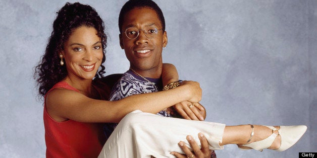 A DIFFERENT WORLD -- SEASON 6 -- Pictured: (l-r) Jasmine Guy as Whitley Marion Gilbert Wayne, Kadeem Hardison as Dwayne Cleophus Wayne (Photo by NBC/NBCU Photo Bank via Getty Images)