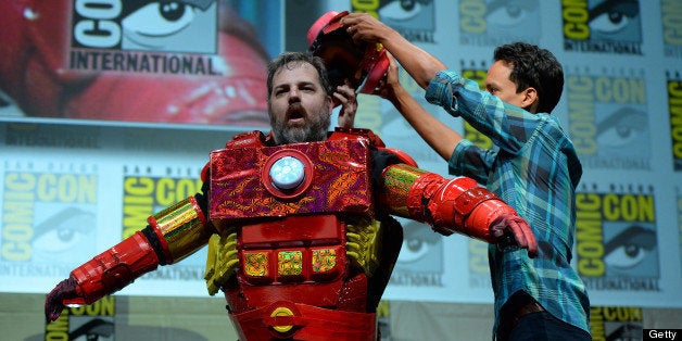 COMIC-CON INTERNATIONAL: SAN DIEGO -- 'Community Panel' -- Pictured: (l-r) Dan Harmon, Danny Pudi at the San Diego Convention Center, July 21, 2013 -- (Photo by: Mark Davis/NBC/NBCU Photo Bank via Getty Images)