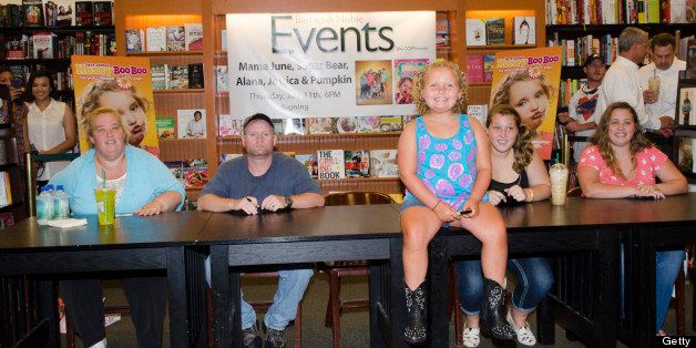 MCLEAN, VA- July 11: June 'Mama' Shannon, Mike 'Sugar Bear' Thompson, Alana 'Honey Boo Boo' Thompson, Anna 'Chickadee' Shannon and Lauryn 'Pumpkin' Shannon attend the 'How to Honey Boo Boo: The Complete Guide' Book Event at the Barnes and Nobles on July 11, 2013 in Mclean, Virginia. (Photo by Kris Connor/Getty Images)