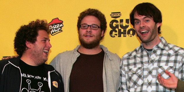 STUDIO CITY, CA - JUNE 09: Actors Jonah Hill, Seth Rogen, Bill Hader, Christopher Mintz-Plasse and Michael Cera pose in the pressroom during of Spike TV's First Annual 'Guys Choice' taped at Radford Studios on June 9, 2007 in Studio City, California. Spike TV's 'Guys Choice' premieres June 13, 2007 at 10:00pm ET/PT. (Photo by Frazer Harrison/Getty Images)