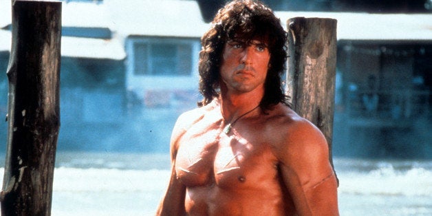 Sylvester Stallone in a scene from the film 'Rambo III', 1988. (Photo by TriStar/Getty Images)