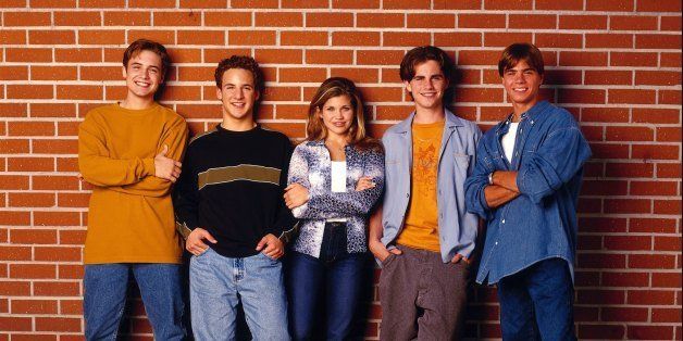 BOY MEETS WORLD-- Will Friedle, Ben Savage, Danielle Fishel, Rider Strong and Matthew Lawrence (l-r) star in the popular TGIF comedy series, BOY MEETS WORLD, airing on the ABC Television Network. (Photo by: Craig Sjodin/ABC via Getty Images) WILL FRIEDLE, BEN SAVAGE, DANIELLE FISHEL, RIDER STRONG, MATTHEW LAWRENCE