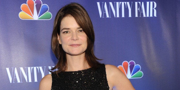 NBCUNIVERSAL EVENTS -- 'NBC & Vanity Fair Toast the 2013 Launch' -- Pictured: Betsy Brandt 'The Michael J. Fox Show' arrives at the NBC & Vanity Fair Toast the 2013 Launch party at Top of The Standard in New York City on Monday, September 16, 2013-- (Photo by: Jamie McCarthy/NBC/NBCU Photo Bank via Getty Images)