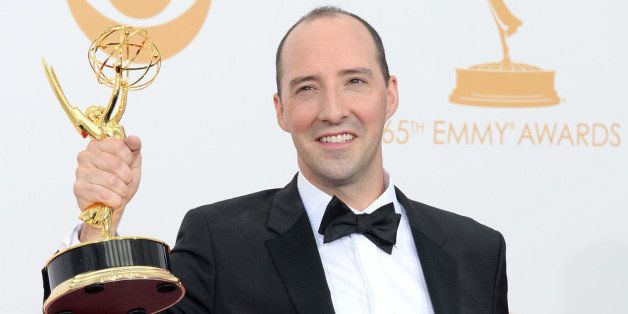 LOS ANGELES, CA - SEPTEMBER 22: Actor Tony Hale, winner of the Best Supporting Actor in a Comedy Series Award for 'Veep' poses in the press room during the 65th Annual Primetime Emmy Awards held at Nokia Theatre L.A. Live on September 22, 2013 in Los Angeles, California. (Photo by Jason Merritt/Getty Images)