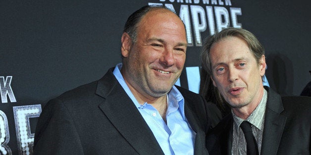 NEW YORK - SEPTEMBER 15: James Gandolfini and Steve Buscemi attend the premiere of 'Boardwalk Empire' at the Ziegfeld Theatre on September 15, 2010 in New York City. (Photo by Bobby Bank/WireImage)