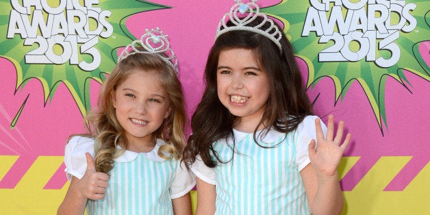 LOS ANGELES, CA - MARCH 23: Singers Sophia Grace (L) and Rosie arrive at Nickelodeon's 26th Annual Kids' Choice Awards at USC Galen Center on March 23, 2013 in Los Angeles, California. (Photo by Frazer Harrison/Getty Images for KCA)