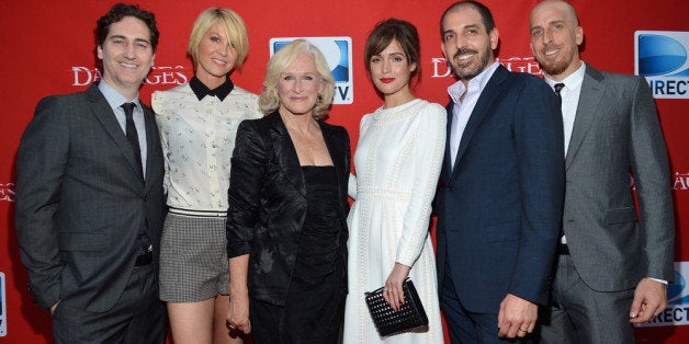 NEW YORK, NY - JUNE 28: Damages Creator Daniel Zelman, actors Jenna Elfman, Glenn Close and Rose Byrne, and Damages Creators Glenn Kessler and Todd A. Kessler attend The DIRECTV Premiere event for the fifth and Final Season of 'Damages' after party at The Oak Room on June 28, 2012 in New York City. (Photo by Mike Coppola/Getty Images for DIRECTV)