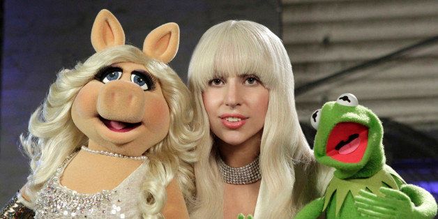 LADY GAGA & THE MUPPETS' HOLIDAY SPECTACULAR - On Thanksgiving night, THURSDAY, NOV. 28 (9:30-11:00pm, ET), the ABC Television Network will air a 90-minute special, 'Lady Gaga & the Muppets' Holiday Spectacular,' an avant-garde twist on the classic holiday variety show as Lady Gaga goes backstage with The Muppets, making a performance dream come true for the multi-platinum singer songwriter when they combine forces to sing holiday favorites and Lady Gaga hits. (Photo by Rick Rowell/ABC via Getty Images) MISS PIGGY, LADY GAGA, KERMIT THE FROG