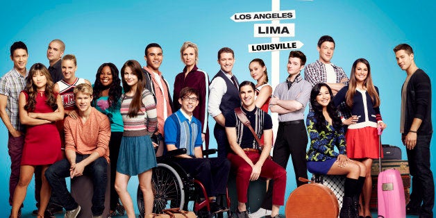 GLEE: (L-R) The cast of 'Glee,' Harry Shum Jr., Jenna Ushkowitz, Mark Salling, Heather Morris, Chord Overstreet, Amber Riley, Melissa Benoist, Jacob Artist, Kevin McHale, Jane Lynch, Matthew Morrison, Darren Criss, Becca Tobin, Chris Colfer, Naya Rivera, Cory Monteith, Lea Michele and Dean Geyeron on Season Four of GLEE airing on Thursdays (9:00-10:00 PM ET/PT) on FOX. (Photo by FOX via Getty Images)