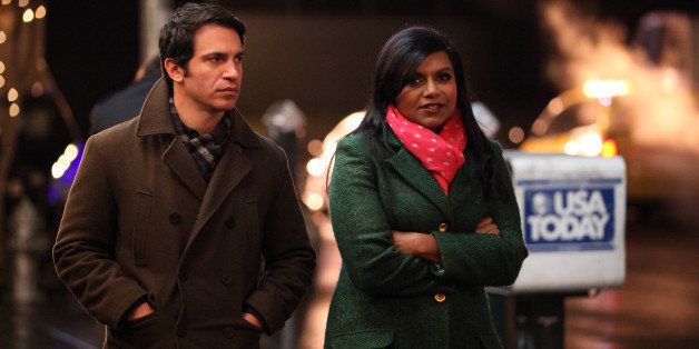 THE MINDY PROJECT -- 'You've Got Sext' Episode 208 -- Pictured: (l-r) Chris Messina as Danny, Mindy Kaling as Mindy Lahiri -- (Photo by: Beth Dubber/NBC/NBCU Photo Bank via Getty Images)