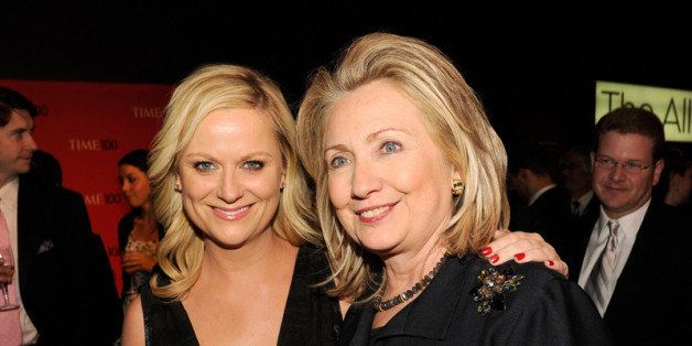 NEW YORK, NY - APRIL 24: Amy Poehler and United States Secretary of State Hillary Clinton attend the TIME 100 Gala celebrating TIME'S 100 Most Infuential People In The World at Jazz at Lincoln Center on April 24, 2012 in New York City. (Photo by Kevin Mazur/WireImage for TIME)