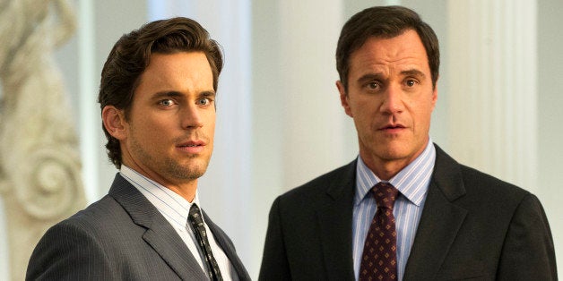 WHITE COLLAR -- 'The Original' Episode 415 -- Pictured: (l-r) Matt Bomer as Neal Caffrey, Tim DeKay as Peter Burke -- (Photo by: David Giesbrecht/USA Network/NBCU Photo Bank via Getty Images)