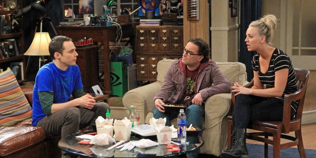 LOS ANGELES - JANUARY 8: 'The Cooper/Kripke Inversion' -- Sheldon (Jim Parsons, left) is forced to work with Barry Kripke and faces a crisis of confidence, on THE BIG BANG THEORY, Thursday, Jan. 31 (8:00 - 8:31 PM, ET/PT) on the CBS Television Network. also pictured: Johnny Galecki and Kaley Cuoco (Photo by Sonja Flemming/CBS via Getty Images) 