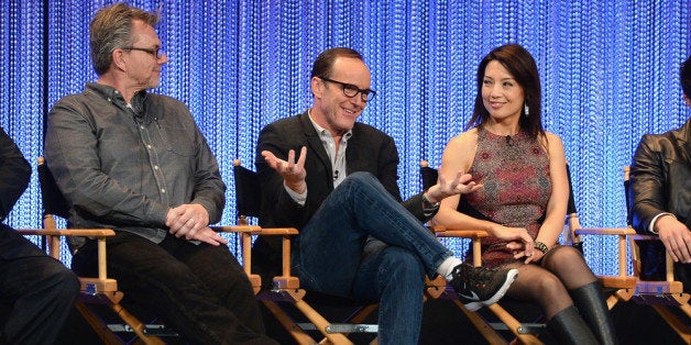 HOLLYWOOD, CA - MARCH 23: Jeffrey Bell, Clark Gregg and Ming-Na Wen attend The Paley Center For Media's PaleyFest 2014 Honoring 'Marvel's Agents Of S.H.I.E.L.D.' at Dolby Theatre on March 23, 2014 in Hollywood, California. (Photo by Jason Kempin/Getty Images)