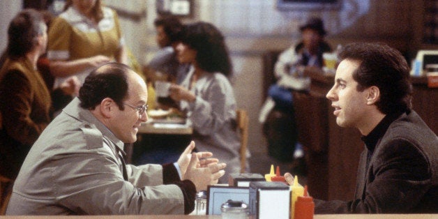 SEINFELD -- 'The Frogger' Episode 18 -- Pictured: (l-r) Jason Alexander as George Costanza,áJerry Seinfeld as Jerry Seinfeld