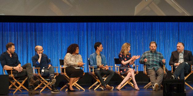 HOLLYWOOD, CA - MARCH 26: (L-R) Joel McHale, Jim Rash, Yvette Nicole Brown, Danny Pudi, Gillian Jacobs, Dan Harmon and Chris McKenna attend The Paley Center For Media's PaleyFest 2014 Honoring 'Community' at Dolby Theatre on March 26, 2014 in Hollywood, California. (Photo by Valerie Macon/Getty Images)