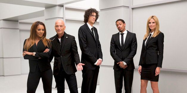 AMERICA'S GOT TALENT -- 'Judges Setup at Stage 41' -- Pictured: (l-r) Melanie Brown (Mel B), Howie Mandel, Howard Stern, Nick Cannon, Heidi Klum -- (Photo by: Paul Drinkwater/NBC/NBCU Photo Bank via Getty Images)