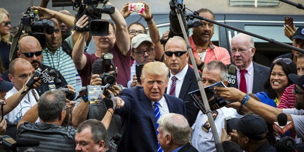 U.S. Republican presidential candidate Donald Trump arrives for jury duty at Manhattan Supreme Court in New York August 17, 2