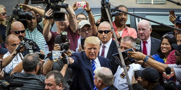 U.S. Republican presidential candidate Donald Trump arrives for jury duty at Manhattan Supreme Court in New York August 17, 2015. Trump took a break from the campaign trial on Monday as he reported for jury duty in New York. The real estate mogul's service came after a state judge in March fined him $250 for failing to respond to summonses to serve jury duty five times since 2006. REUTERS/Lucas Jackson 