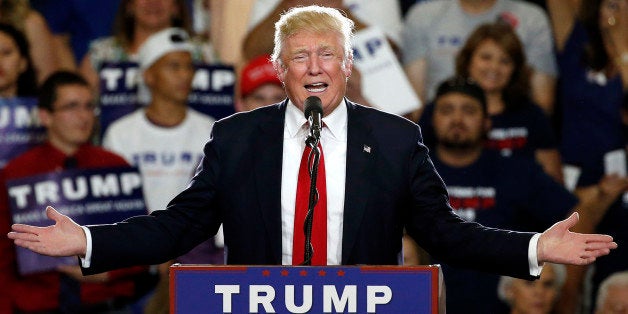 Republican presidential candidate Donald Trump speaks at a campaign event in Albuquerque, N.M., Tuesday, May 24, 2016. (AP Photo/Brennan Linsley)