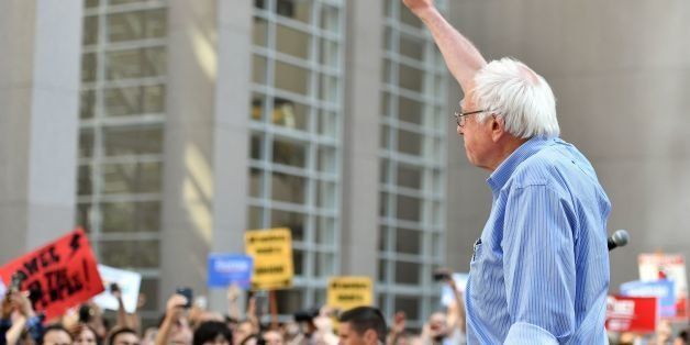 Democratic presidential candidate Bernie Sanders speaks to supporters during a rally for local union members in San Francisco, California on May 18, 2016. / AFP / JOSH EDELSON (Photo credit should read JOSH EDELSON/AFP/Getty Images)