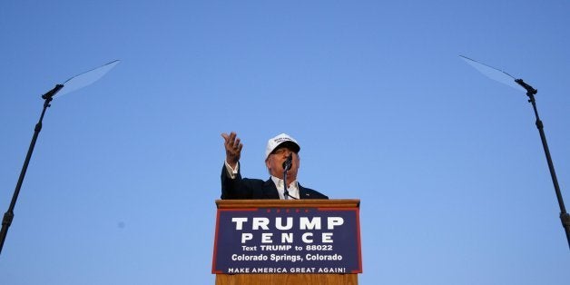 Republican presidential candidate Donald Trump speaks during a campaign rally, Saturday, Sept. 17, 2016, in Colorado Springs, Colo. (AP Photo/ Evan Vucci)