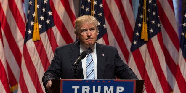 New York, NY USA - July 16, 2016: Donald Trump speaks during introduction Governor Mike Pence as running for vice president at Hilton hotel Midtown Manhattan