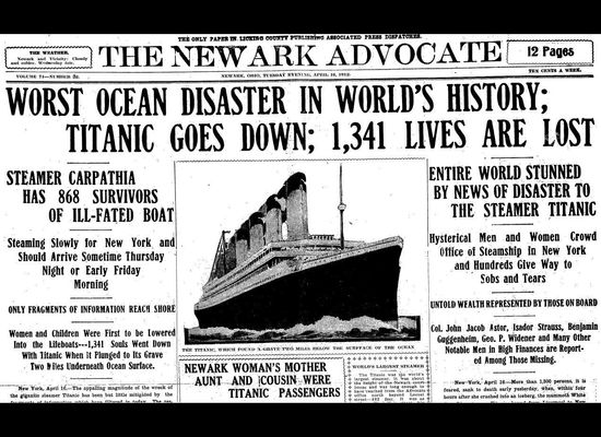 Titanic Anniversary How Newspapers Covered The Ship Sinking