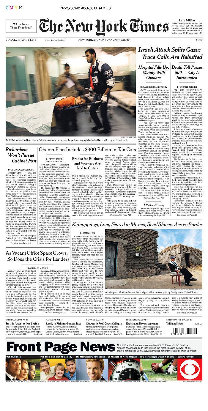 New York Times Front Page Price Tag: $75K Weekdays, $100K Sundays ...