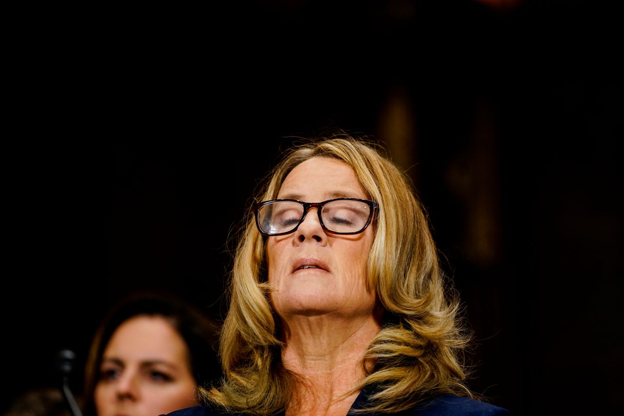 Christine Blasey Ford, a psychology professor, said Brett Kavanaugh drunkenly pinned her down, groped her, tried to undress her and covered her mouth when they were in high school in 1982.