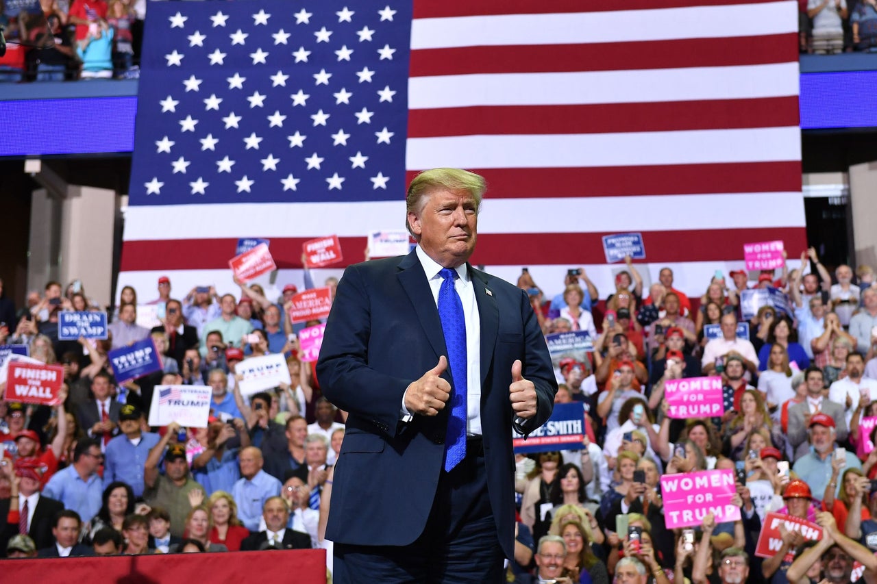 At a campaign rally in Mississippi, President Donald Trump mocked Christine Blasey Ford's emotional testimony and his supporters laughed.
