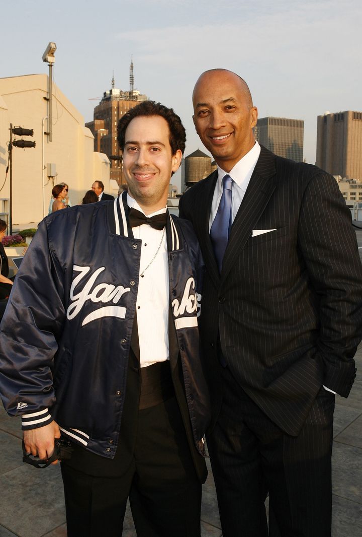 NEW YORK - JUNE 08: Steven Kaufman and Journalist Byron Pitts attend the third annual benefit gala for the American Institute For Stuttering at the Tribeca Rooftop on June 8, 2009 in New York City. (Photo by Mark Von Holden/Getty Images)