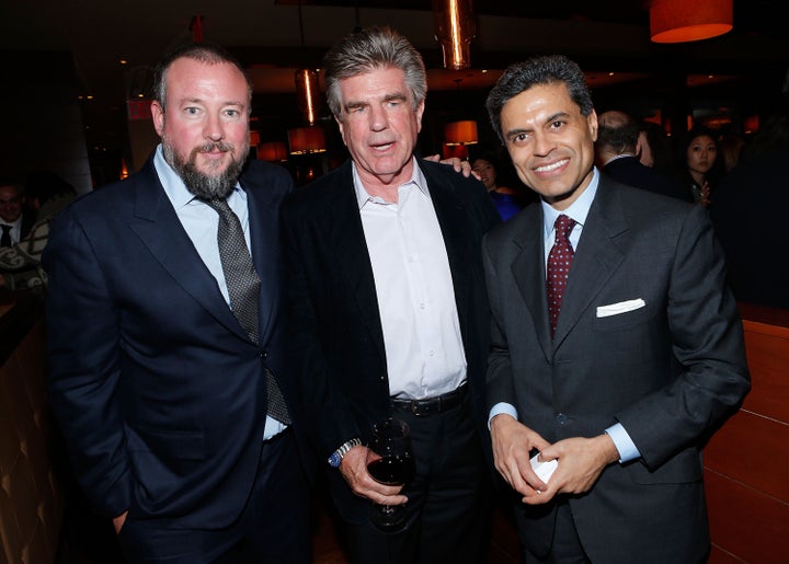 NEW YORK, NY - APRIL 02: (L-R) Host and executive producer Shane Smith, media executive Tom Freston and journalist Fareed Zakaria attend the 'Vice' New York Premiere After Party at Porter House on April 2, 2013 in New York City. (Photo by Jemal Countess/Getty Images)