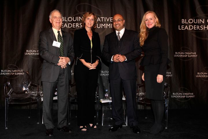 NEW YORK - SEPTEMBER 20: (L-R) Dr. Ralph J. Cicerone of the National Academy of Sciences, Connie Hedegaard, European Commissioner for Climate Action, Ali Velshi of CNN, and Louise Blouin, CEO & Chairman of Louise Blouin Media attend The Louise Blouin Foundation Presents The Sixth Annual Blouin Creative Leadership Summit - Day 2 at the Metropolitan Club on September 20, 2011 in New York City. (Photo by Thos Robinson/Getty Images for The Louise Blouin Foundation)