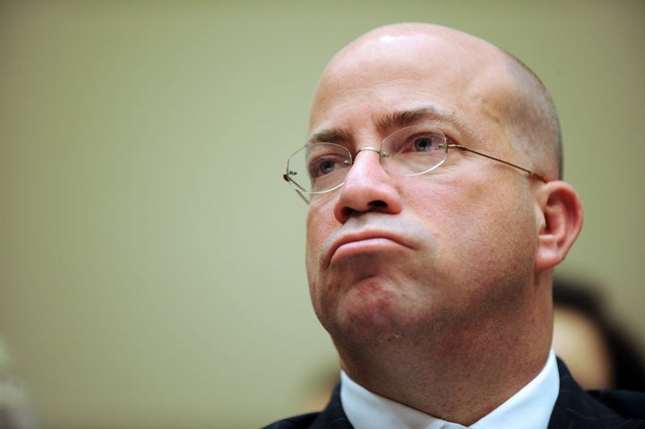 NBC Universal President and CEO Jeff Zucker testifies before the House Energy and Commerce Committee's Communications, Technology and the Internet Subcommittee hearing on 'An Examination of the Proposed Combination of Comcast and NBC Universal' on February 4, 2010 on Capitol Hill in Washington, DC. AFP PHOTO / Tim Sloan (Photo credit should read TIM SLOAN/AFP/Getty Images)