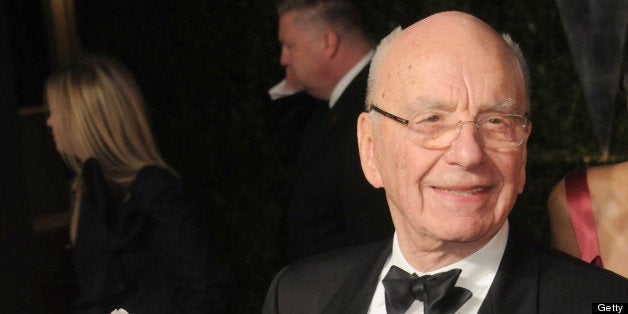 WEST HOLLYWOOD, CA - FEBRUARY 27: News Corp Chairman and CEO Rupert Murdoch arrives at the Vanity Fair Oscar Party 2011, February 27, 2011 at the Sunset Tower Hotel in West Hollywood, California. (Photo by Gregg DeGuire/FilmMagic)