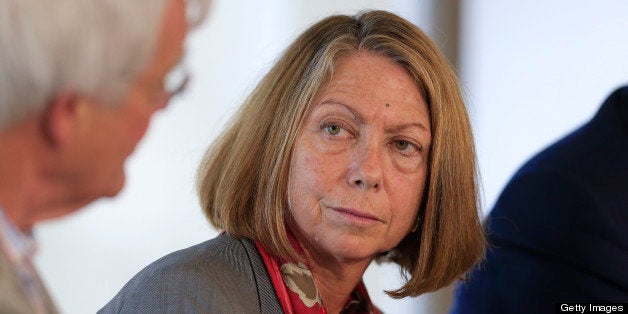 Jill Abramson, executive editor of The New York Times, listens during a panel discussion on the sidelines of the Republican National Convention (RNC) in Tampa, Florida, U.S., on Sunday, Aug. 26, 2012. The discussion, held across the river from the Republican National Convention, was sponsored by Bloomberg, the University of Southern California?s Annenberg Center on Communication, Leadership and Policy and the Institute of Politics at Harvard University?s John F. Kennedy School of Government. Photographer: Andrew Harrer/Bloomberg via Getty Images